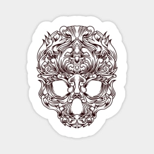 Skull with vintage ornament Magnet