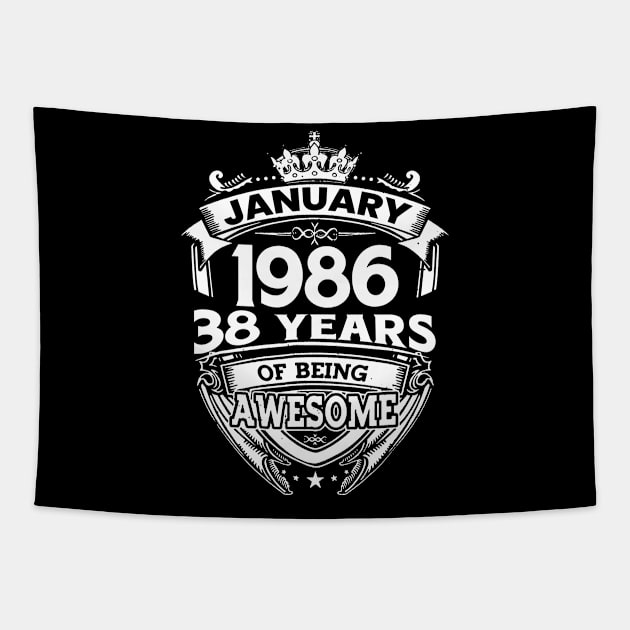 January 1986 38 Years Of Being Awesome 38th Birthday Tapestry by Foshaylavona.Artwork