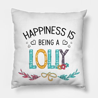 Happiness Is Being A Lolly Wildflowers Valentines Mothers Day Pillow