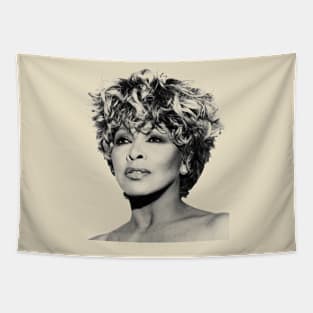 Tina Turner 80s Style Design Tapestry