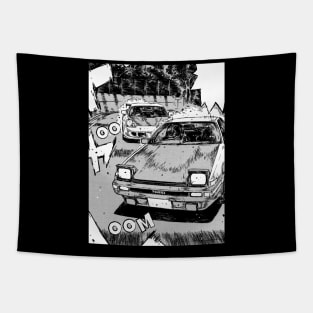 JDM Japanese Drift Racer Drifting Car Anime Manga Eurobeat Intensifies Aesthetic #12 Tapestry