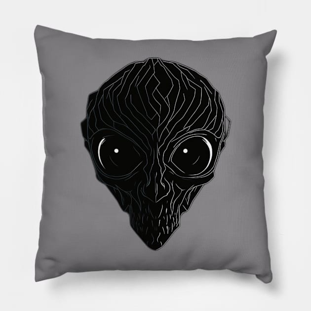 Alien Head Pillow by Yolanda.Kafatos