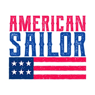 American sailor - Retro vintage American USA flag design T-Shirt