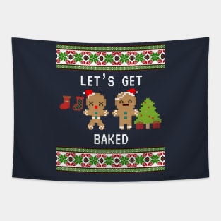 Let's Get Baked Funny Christmas Sweater Tapestry