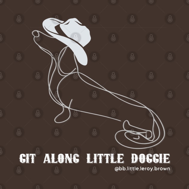 Git A Long Little Doggie (WHITE) Single Line Art Design by Long-N-Short-Shop