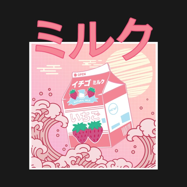 Retro 90s Japanese Kawaii Strawberry Milk Shake Vaporwave Kpop carton by secondskin