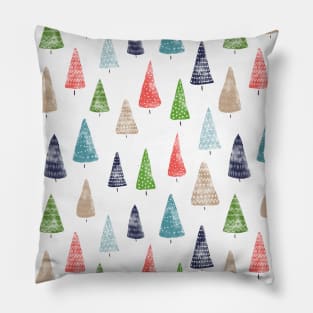 Watercolor Winter Forest Pillow