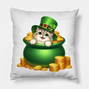 St Patricks Day Birman Cat Pillow