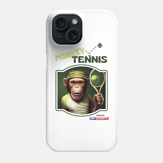 Monkey Tennis Funny Print Phone Case by Geminiartstudio