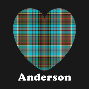 The ANDERSON Family Tartan 'Love Heart' Design T-Shirt