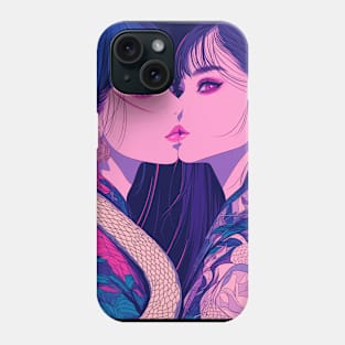 Geisha dragon in water 7206 Phone Case