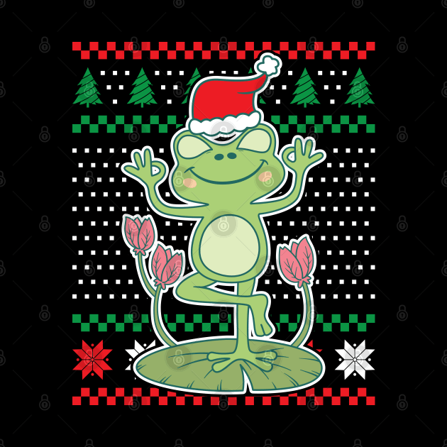 Ugly Christmas Sweaters Cottagecore Frog by JS Arts