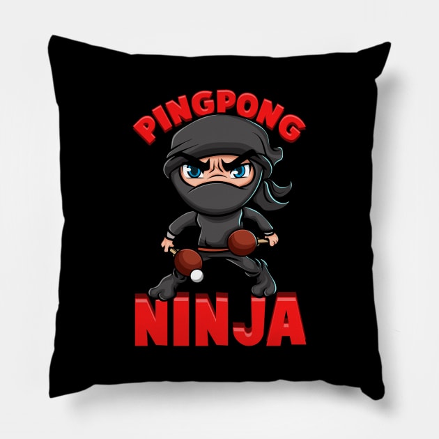 Awesome Ping Pong Ninja Table Tennis Pingpong Pillow by theperfectpresents