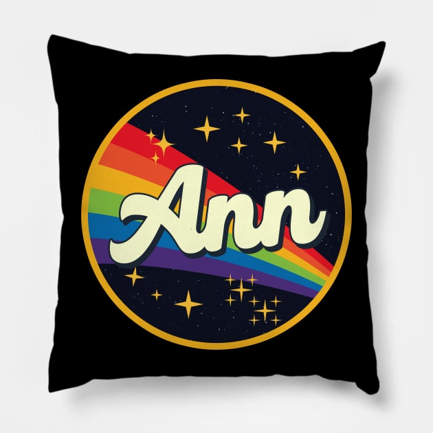 Ann // Rainbow In Space Vintage Style Pillow by LMW Art