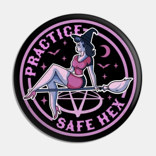 Practice Safe Hex Funny Witch Halloween Costume Pastel Goth Pin