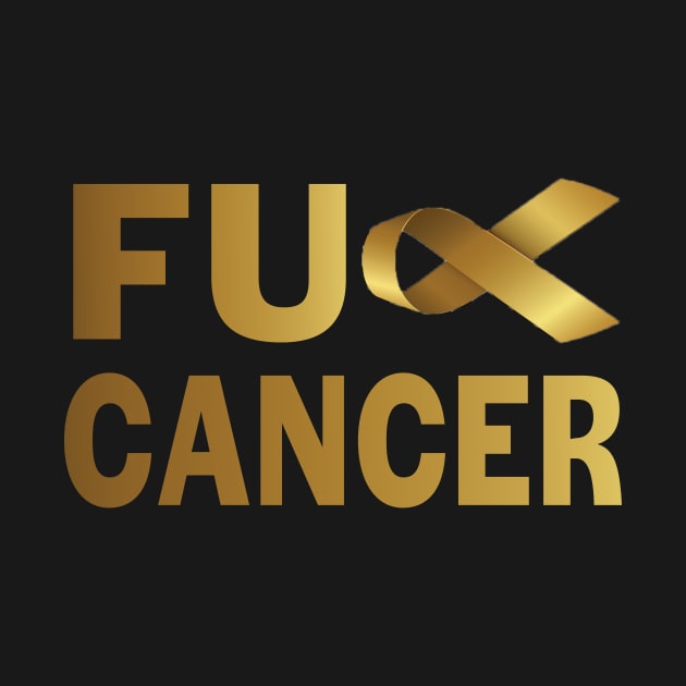 Fuck Cancer (Gold Ribbon) by treszure_chest