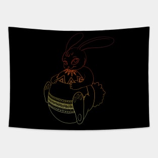 Easter bunny with egg in sunset colours Tapestry