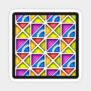 3d Geometric Pattern, Triangular Motifs Magnet