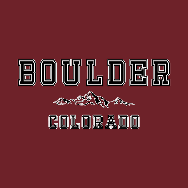 Boulder Colorado with a Simple Mountain Graphic by vintagetrends