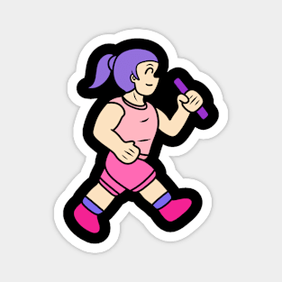 Cute track and field girl Magnet