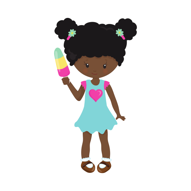 Girl With Ice Cream, African American Girl, Dress by Jelena Dunčević