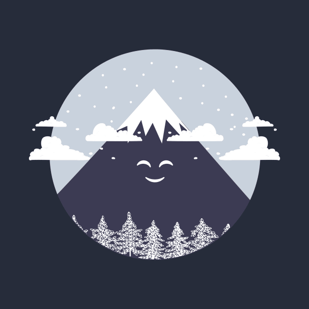 MTN LP - Mountain with snow and smile by StarTshirts