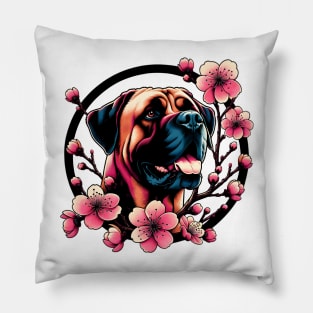 Perro de Presa Canario's Spring Cherry Blossoms Bloom Pillow