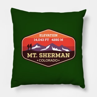 Mt Sherman Colorado - 14ers Mountain Climbing Badge Pillow