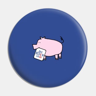 Small Pig with Joe Biden 2020 Sign Pin