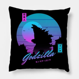 Godzilla sunset Pillow