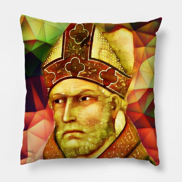 St. Augustine Snow Portrait | St. Augustine Artwork 15 Pillow by JustLit