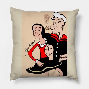 Popeye the sailor man and Olive Oyl Pillow