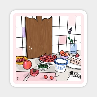 Kitchen Still Life Illustration Magnet