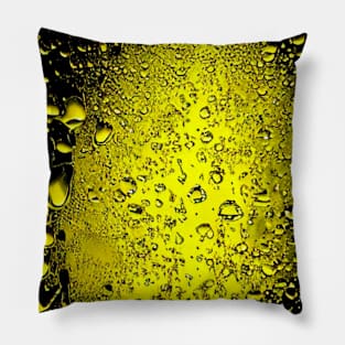 Teardrop pattern, abstract with pattern, yellow, black Pillow