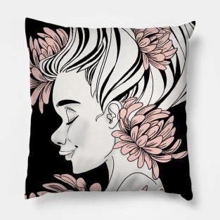 Chrysanthemum smile night Pillow