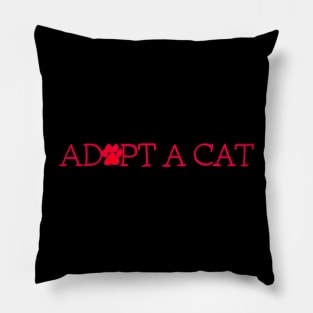 Adopt a cat red paw Pillow