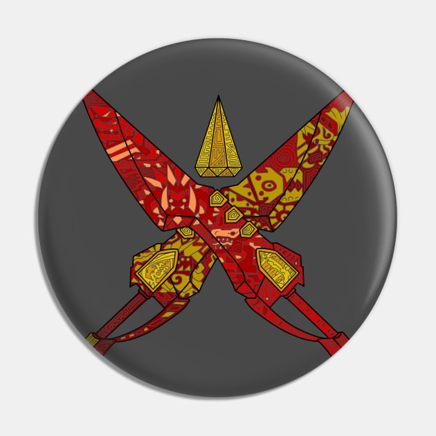 Monster hunter Dual Blades lined Pin by paintchips