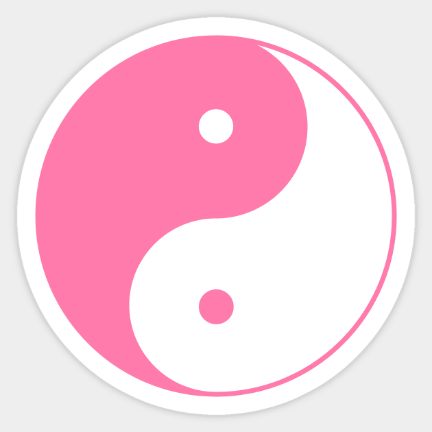 Yin Yang Pink- Ancient Chinese philosophy symbol - Yin Yang - Sticker