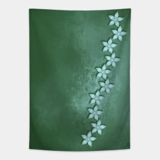 Beautiful blue flowers and green grunge texture Tapestry