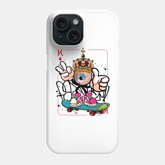 Playing Card King Monster Graffiti Street Art Phone Case by Mister Graffiti