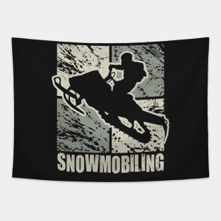 Snowmobiling Stunt Art Tapestry