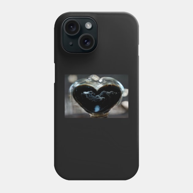 Black Broken Heart Art in Sunset /  Broken Hearts Unwind Designs Phone Case by Unwind-Art-Work