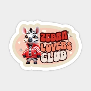 Cute Zebra personified with red jacket Kids Magnet