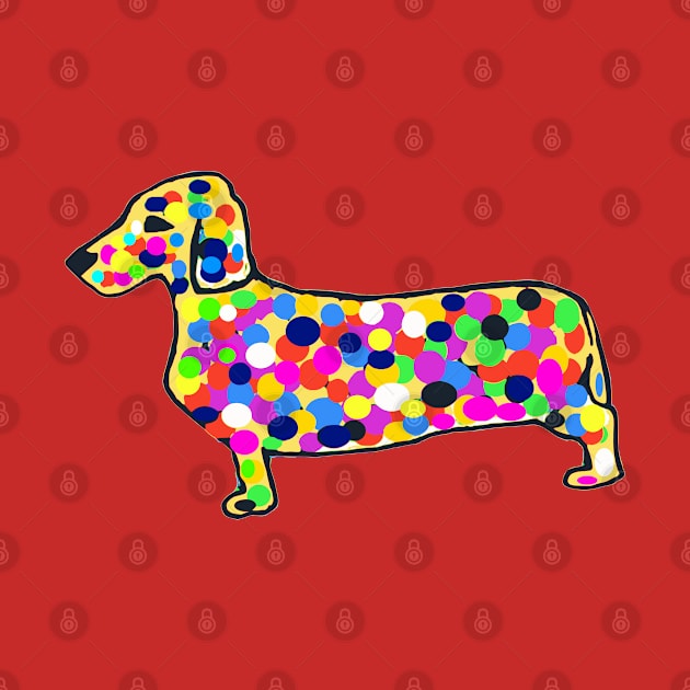 Daschund Mosaic Dots Dog by Michelle Le Grand