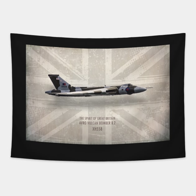 Avro Vulcan Bomber XH558 Tapestry by aviationart