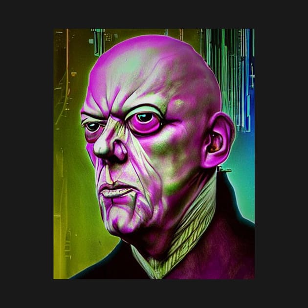 Cyberpunk Aleister Crowley The Great Beast of Thelema  as Cyber Wizard by hclara23