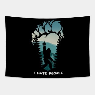 Bigfoot Camping Foot I Hate People Tapestry