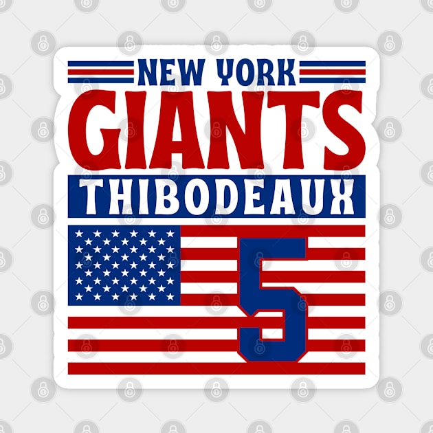 New York Giants Thibodeaux 5 American Flag Football Magnet by Astronaut.co