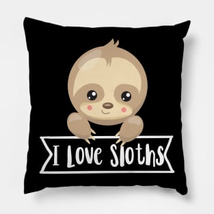 I Love Sloths Funny Sloth Shirt Pillow