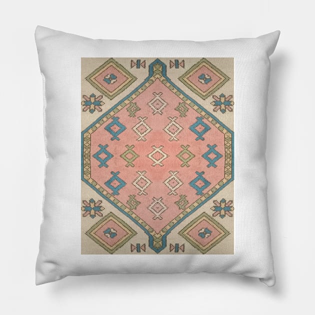 Turkish Kilim Textured Pattern Pillow by justrachna